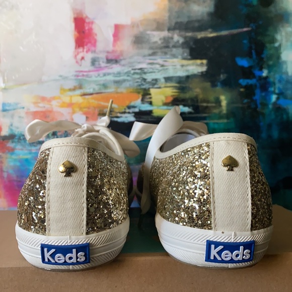 Keds x kate spade new york Champion Glitter, Platinum Gold - Picture 4 of 5
